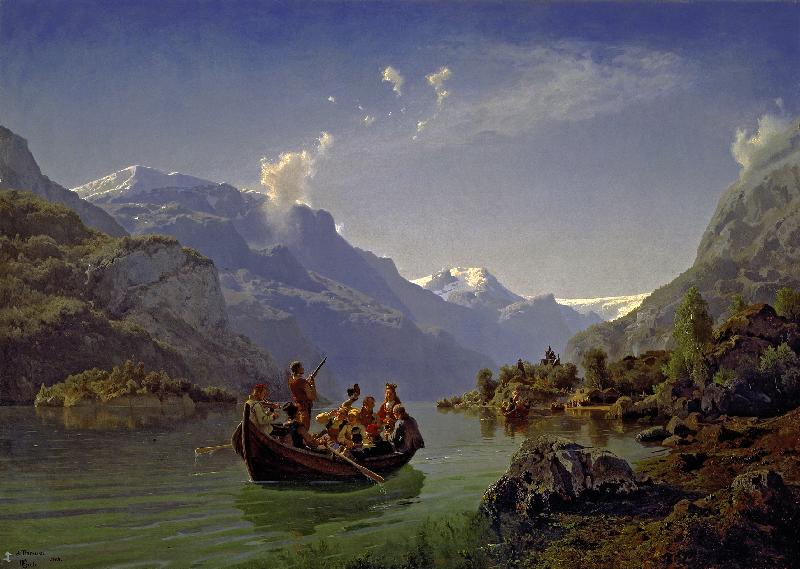 Hans Gude Brudfarden i Hardanger